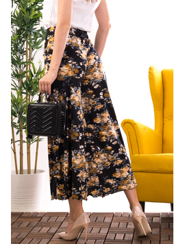 Pantaloni Dama Elastici Doeva Negru si Mustar